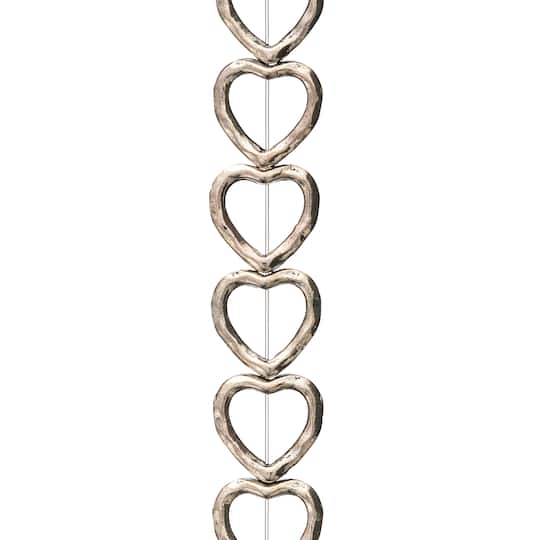 12 Pack: Silver Metal Heart Beads, 10mm by Bead Landing™